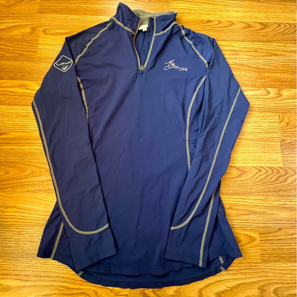 LeMieux Base Layer Blue Long Sleeve Shirt 1/4 Zip women’s small - Picture 1 of 8